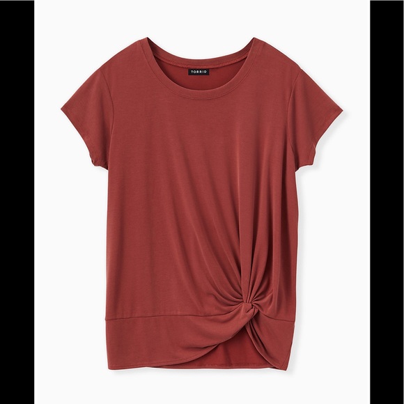 torrid Tops - TORRID BRICK RED SIDE KNOT TEE